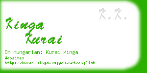 kinga kurai business card